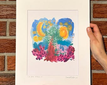 NEW! 'I am Never Without it' watercolor & gouache Signed Art Print
