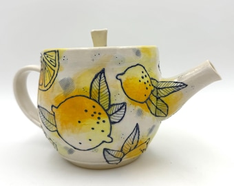 Lemon Love Teapot, functional pottery, handmade ceramic teapot