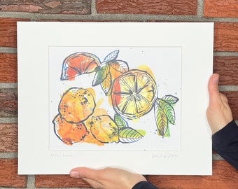 Always Lemons Watercolor & Ink Art Print, gift for the chef, hostess gift, gift for lemon lover