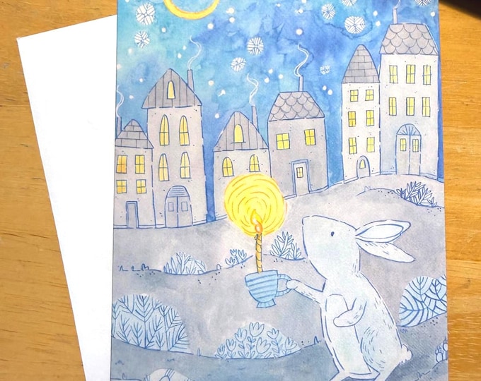 Featured listing image: Winter Light Notecard Set, 5 Blank cards with envelopes