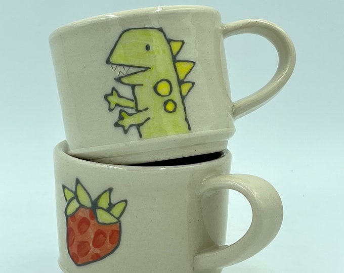 Custom Listing for Claire, Dino and Strawberry Cups