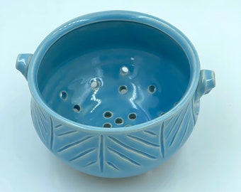 Berry Bowl in Shiny Sky Blue, Handmade Pottery