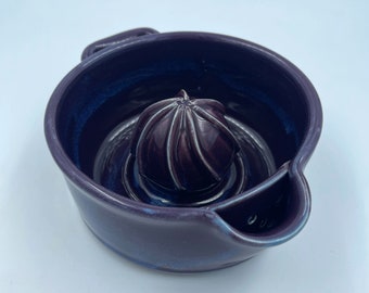 Citrus Lemon Juicer in Purple, handmade functional pottery