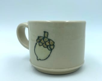 Acorn Cocoa Cup, handmade mug, cup for kids, gift for toddler, gift for hiker