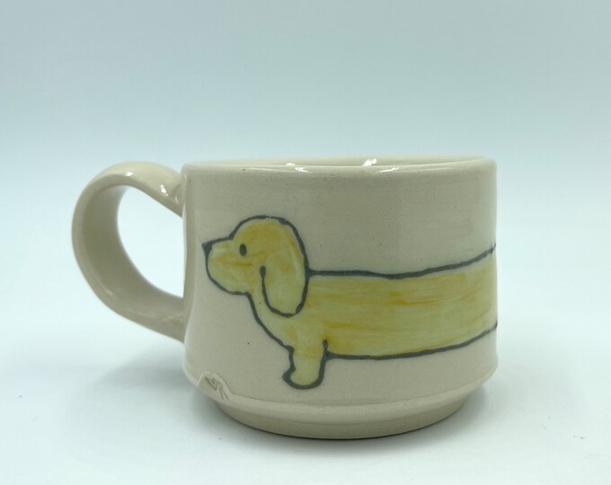 Long Pup Cocoa Cup, handmade mug, cup for kids, gift for toddler, gift for dog lover