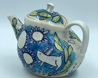 Tiptoe Rabbit Sculptural Teapot