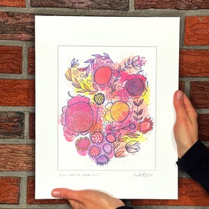 Per favore innaffia il giardino n.2 Stampa artistica ad acquerello, arruffata e firmata, regalo per amante del rosa, regalo per il compleanno di un amico, regalo hostess
