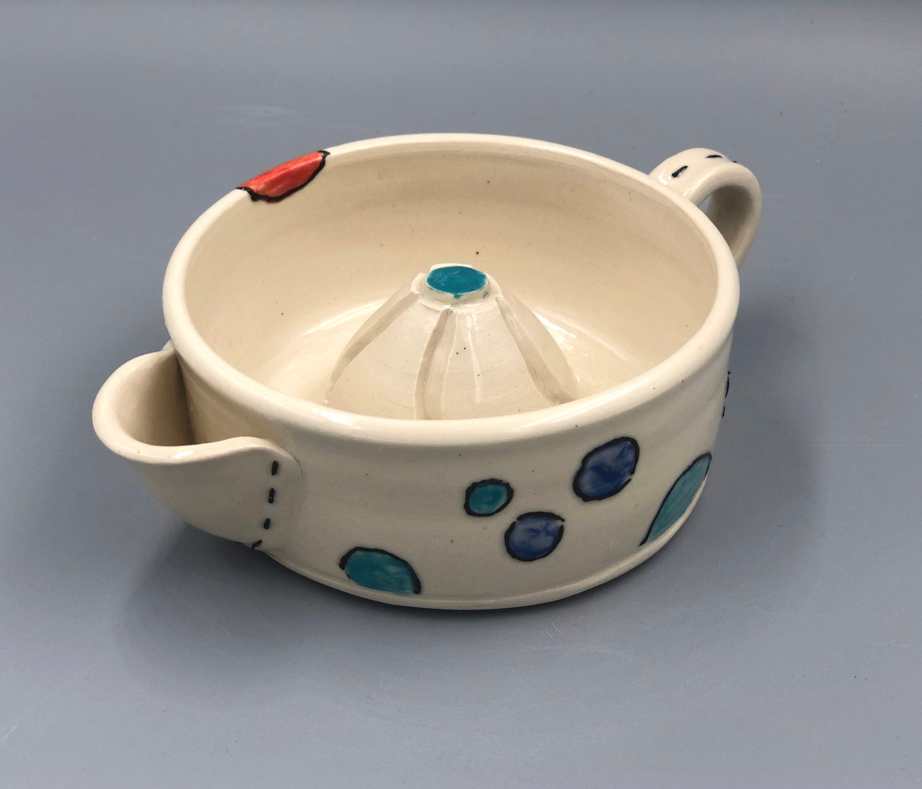 Lemon Juicer Bowl, functional pottery, citrus juicer reamer, orange