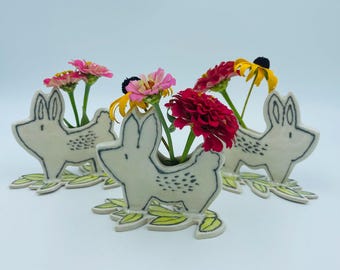 Petite Rabbit Bud Vase - made to order