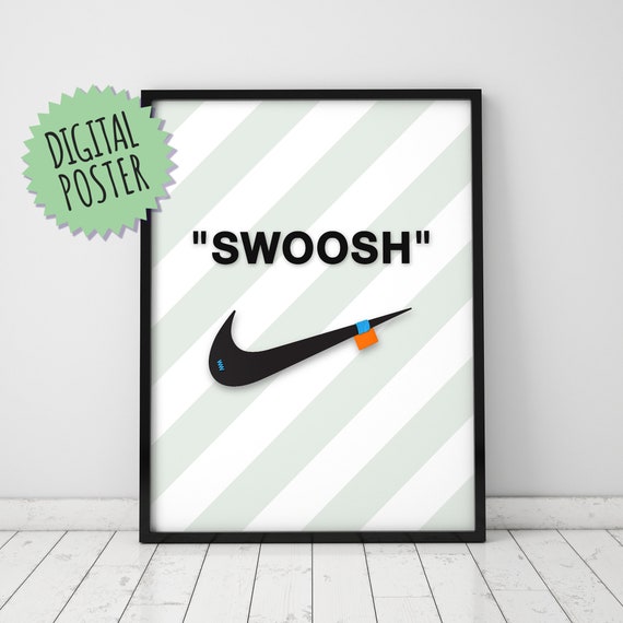 Off-white SWOOSH Poster Digital Poster 4-sizes INCLUDED 