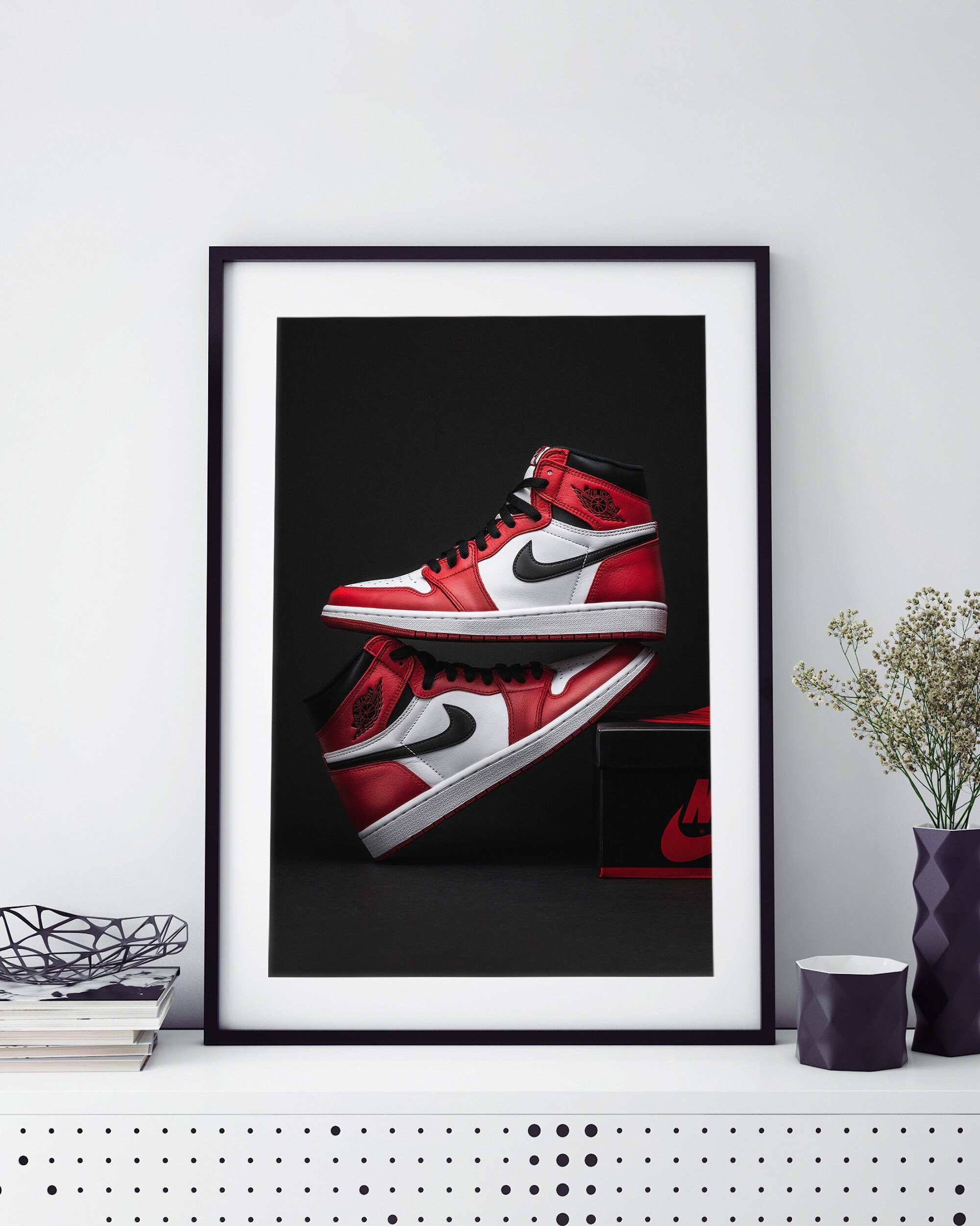 Haus and Hues Jordan Sneaker Posters for Guys - Michael Jordan Shoe Poster Cool Sneaker Wall Art for Bedroom Dope Hypebeast Poster Sneakerhead Room de