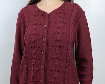 Vintage Lanamoden Salzburg-gebreid wollen damesvest Made in Austria, maat M-L