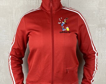Vintage Adidas Disney Goofy Red Track Top Women s Track Jacket Size 44 Etsy