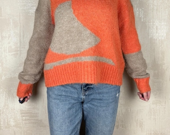 Marimekko Marey Konkelo Alpaca Wool Abstract Women's Sweater Size XS