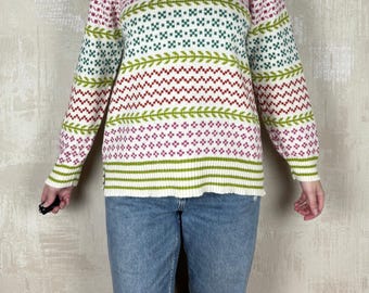 Gudrun Sjoden Cotton Fair Isle Wool Multicolor Women's Sweater Size S