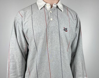 90's Levi's Vintage Rugby Polo Shirt Striped Long Sleeve Size L