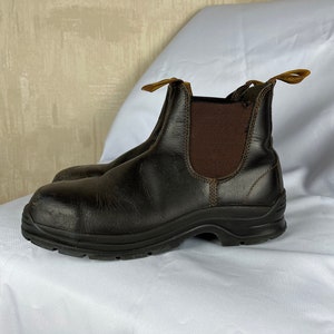 WENJHEN Men Casual Boots Retro Work Shoes Brown