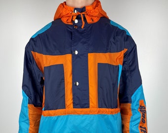 90's Bobo Tech Vintage Colorful Nylon Windbreaker Anorak Jacket Size XL