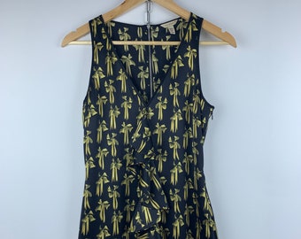 Women's Ted Baker Bow Print Silk Sleeveless Dress Size 0 (XXS)