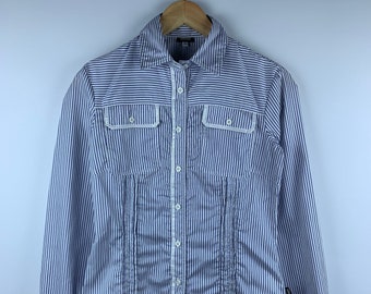 Women's Versace Jeans Couture Striped Long Sleeve Shirt Blouse Size XS