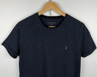AllSaints Colton Baltis Crew Men's Striped T-shirt Size XS Summer Vintage