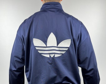 Veste de survêtement Adidas rétro gros logo des années 90 pour hommes vintage survêtement taille L Athletic