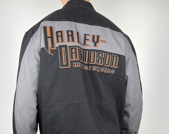 00er Harley-Davidson Vintage Motorrad Herrenjacke Größe XL Moto Racing Rare Retro Bomber Full Zip