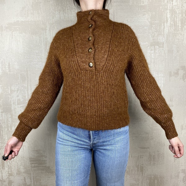 La Maille Sezane Paris Vintage Baby Alpaca Blend Knit Turtleneck Women's Sweater Size XS