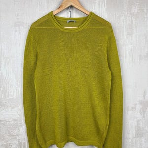 COS Linen Cotton Fine Knit Sweater Men's Size fits to M-L Crew Neck