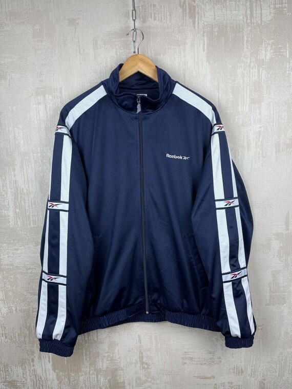 90s US古着　Reebok トラックジャケット　L ネイビー　フルジップ 90年代 リーボック ヴィンテージ トラックジャケット メンズ L