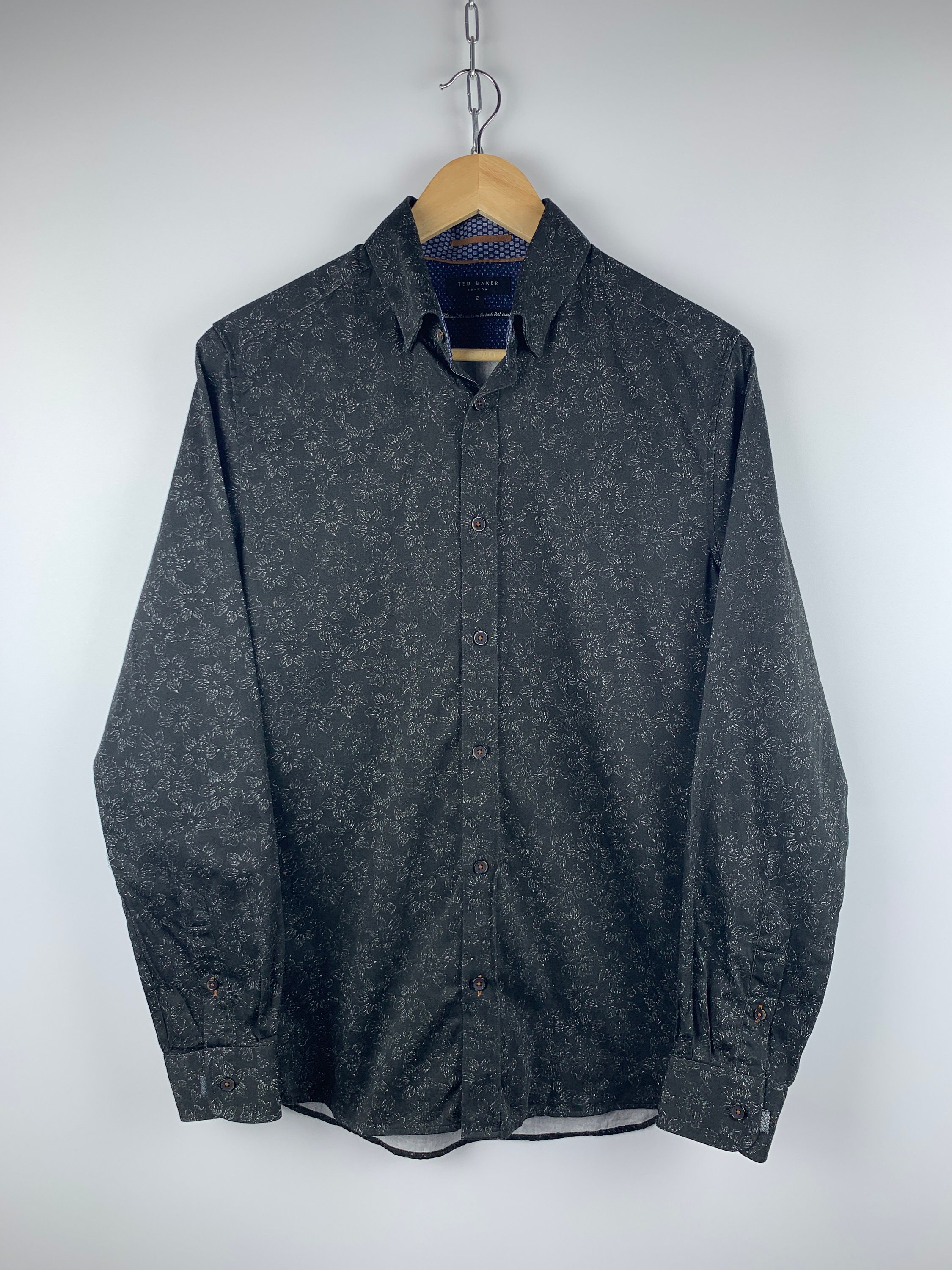 ted baker dress shirts Men's Ted Baker Floral Long Sleeve Shirt Button Down Size 2 (S)