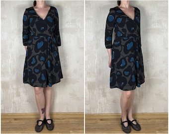 Miss Sixty Collection Y2K Floral V-neck Fit-flare 3/4 Sleeve Dress Size M