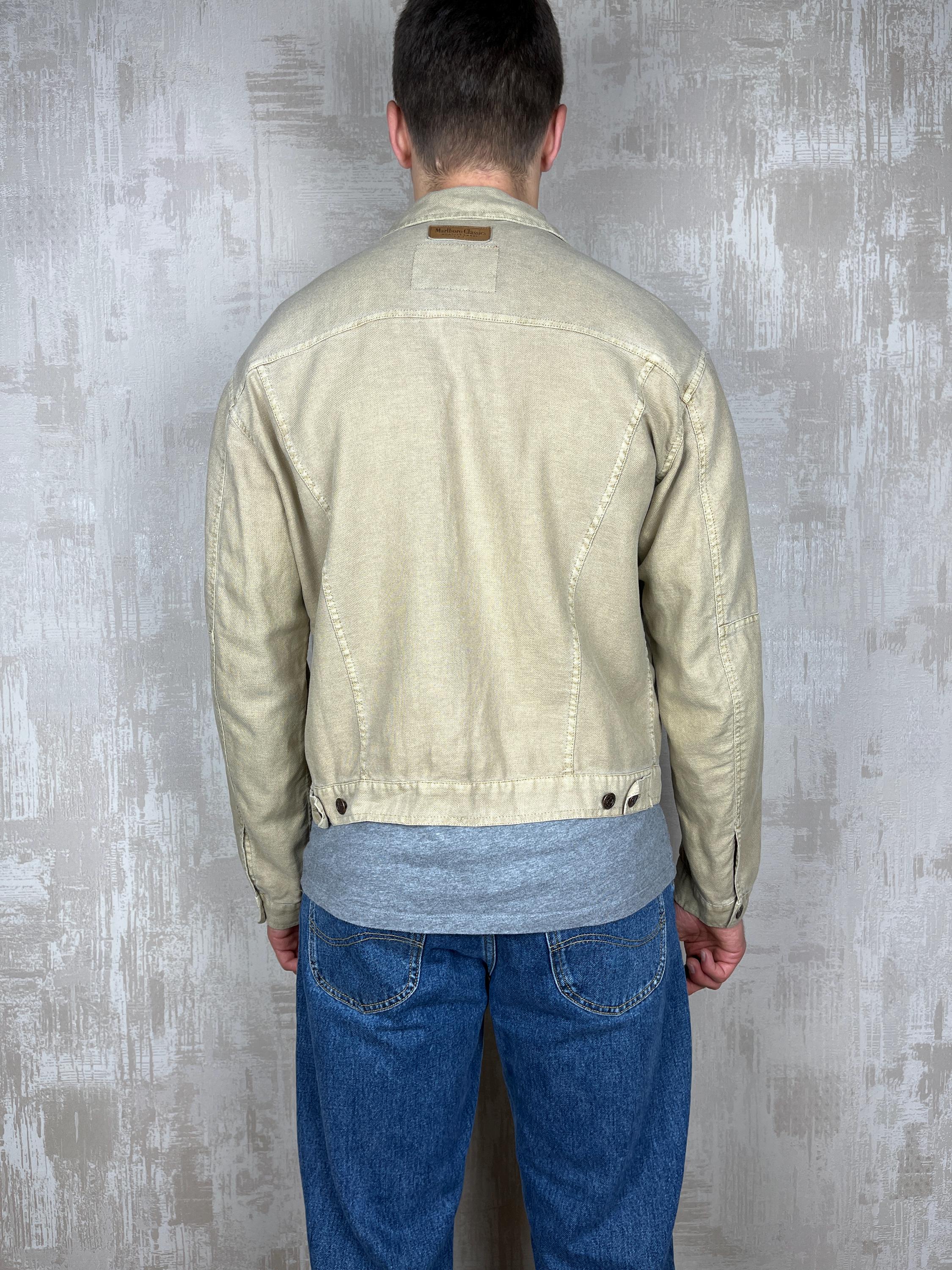 Vintage Marlboro Classics Linen Cotton Trucker Jacket Size L