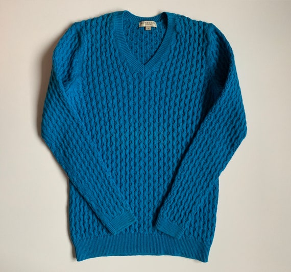 Burberry London Knit V-Neck Suéter de hombre Tamaño S Azul - Etsy España