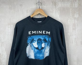 Camiseta vintage de Eminem de 1999, estilo rap hip hop, con el dedo medio, de Slim Shady, manga larga, talla M para hombre.
