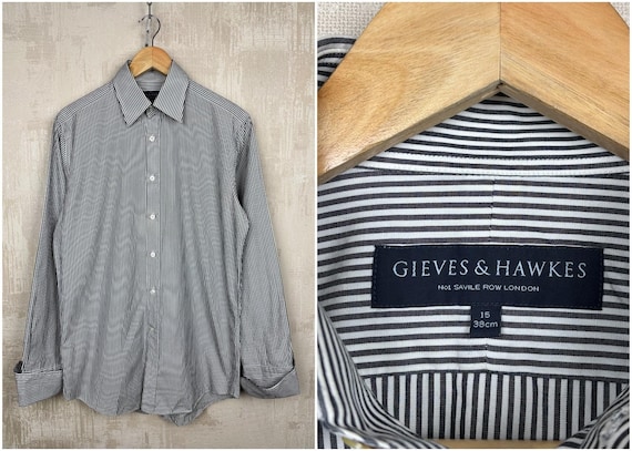 Gieves & Hawkes, Gieves & Hawkes Savile Row French Cuff Striped Dress Shirt Size 15 / 38 cm