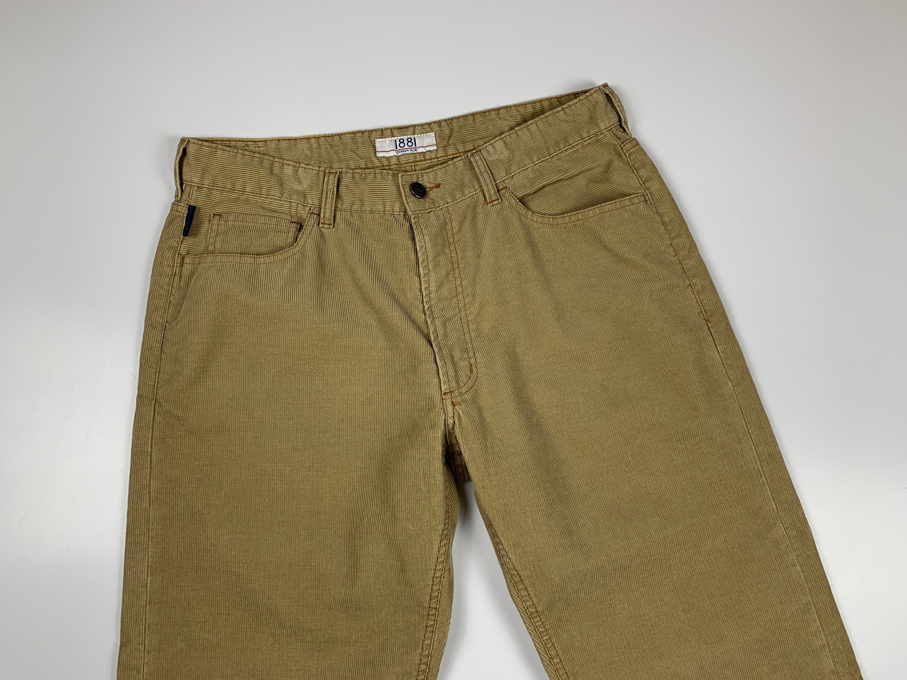 Pantalon Hombre Cerruti Azul 1881 Pana Beige Talla 38 Etsy Mexico