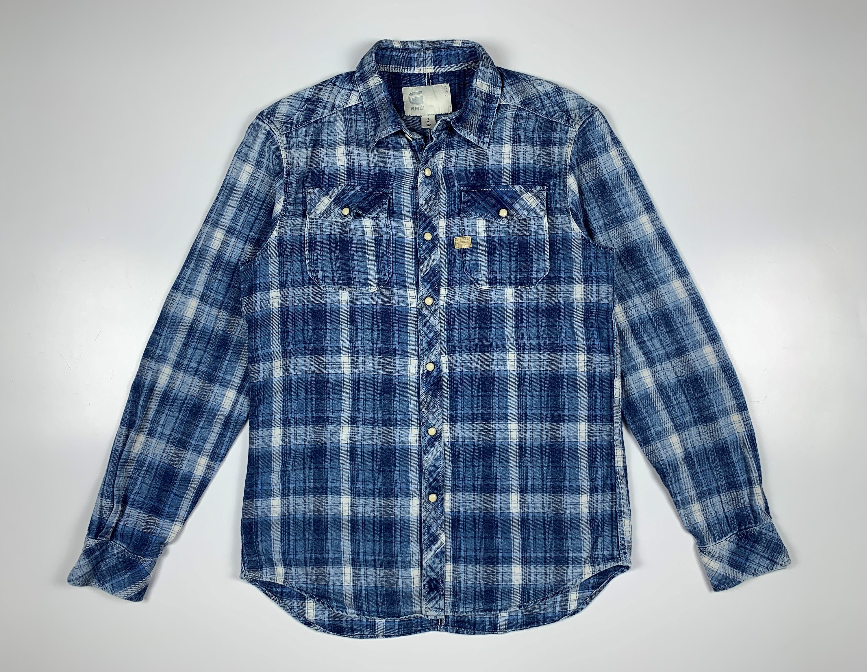 Men s G star Raw Check Flannel Shirt Size S Etsy UK