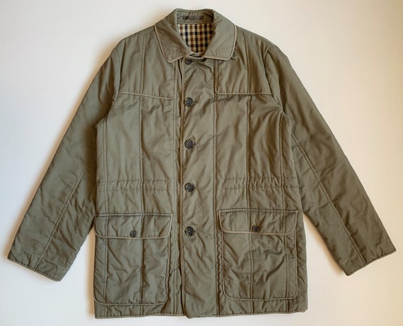 90s Aquascutum Check Lining Vintage Mens Quilted … - image 1