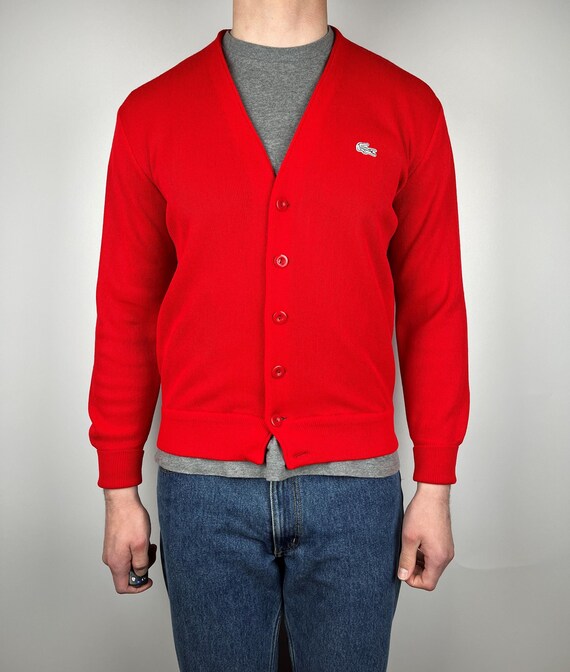 Sueter tipo cardigan vintage de acrilico Lacoste para hombre talla M fabricado en Espana Etsy Espana