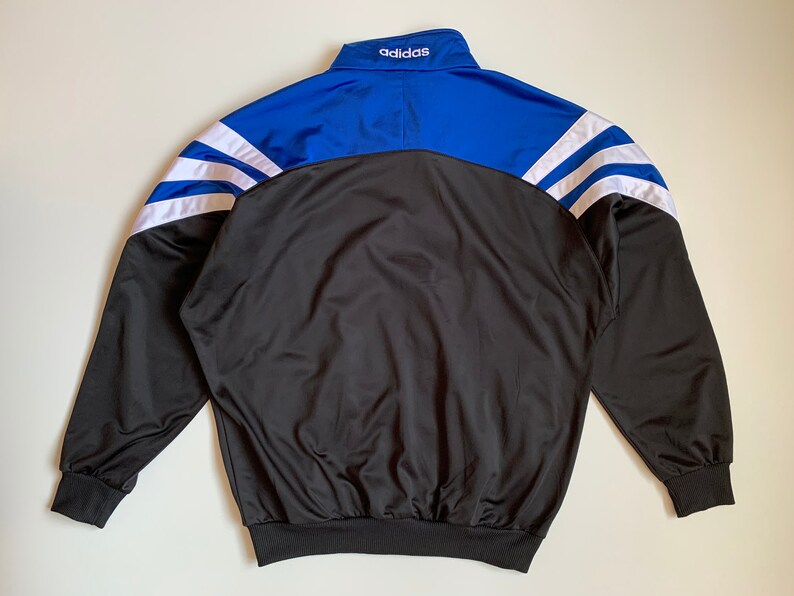 90s Adidas Vintage Track Jacket Size L Oversized Black / Blue | Etsy