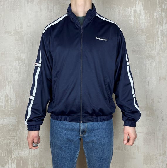90s US古着　Reebok トラックジャケット　L ネイビー　フルジップ 90年代 リーボック ヴィンテージ トラックジャケット メンズ L