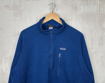 Patagonia Pullover Fleece Sweater Half Zip Men's Size XL Blue