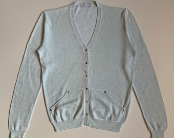 Brunello Cucinelli Womens Cardigan Light Sweater Cotton / Viscosa Size XL Turquoise