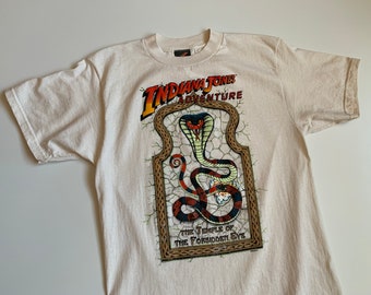 Zeldzame vintage jaren 90 Indiana Jones Adventure Disney Made in USA maat S/M beige