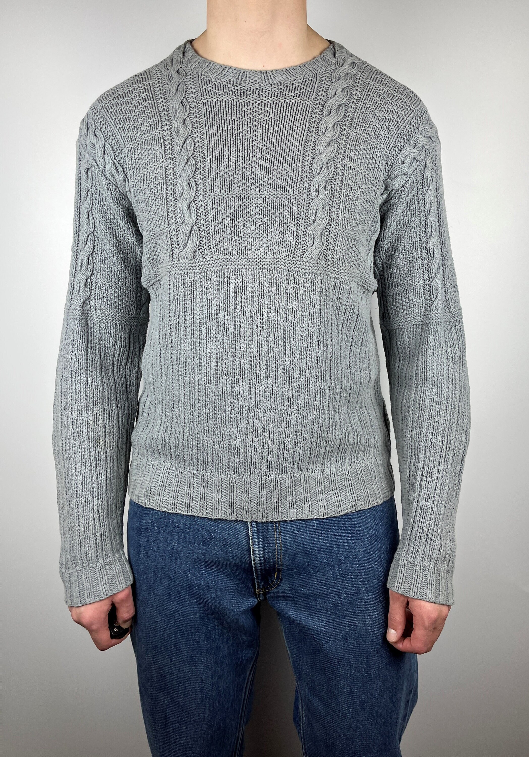 Vintage Polo Sport Ralph Lauren Linen Cotton Cable Hand Knit 