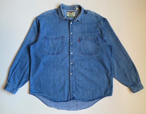 90s Vintage Levis Mens Denim Jeans Shirt Blue Size XL - Etsy Australia