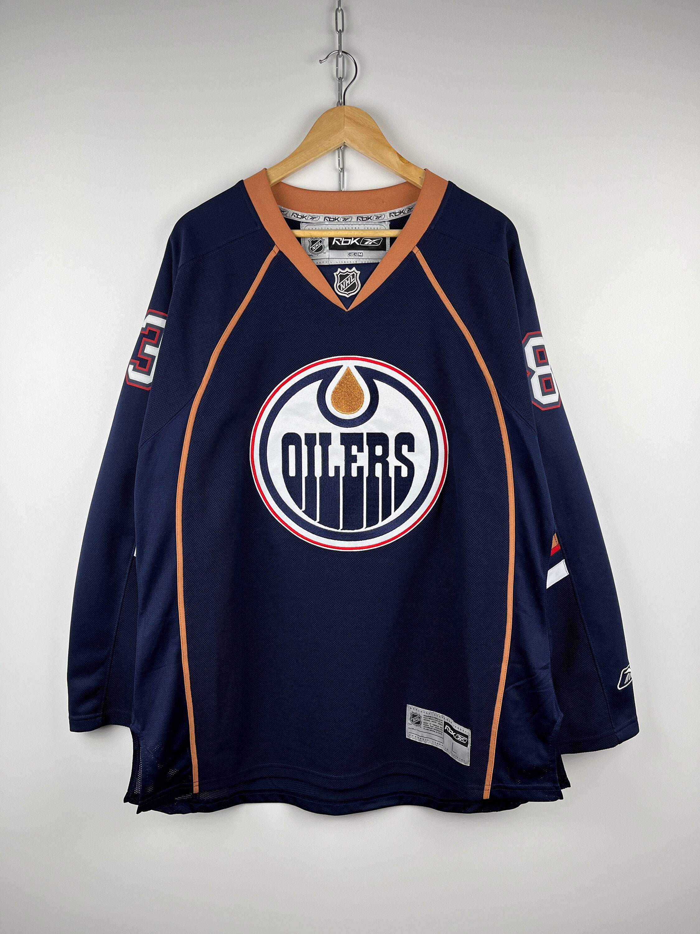 Lostboysvintage Vintage 1990s Edmonton Oilers NHL #01 Blank Hockey Jersey / Sportswear / Embroidered / Athleisure / Vintage Oilers / Streetwear