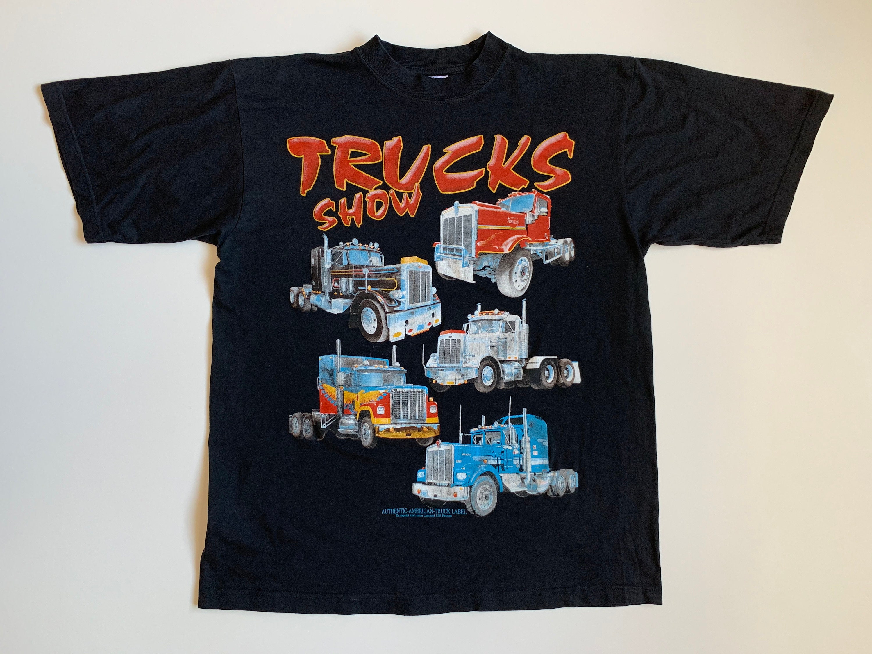 90s Tracks Show Truck Label LPS France Vintage T-shirt Size XL Black