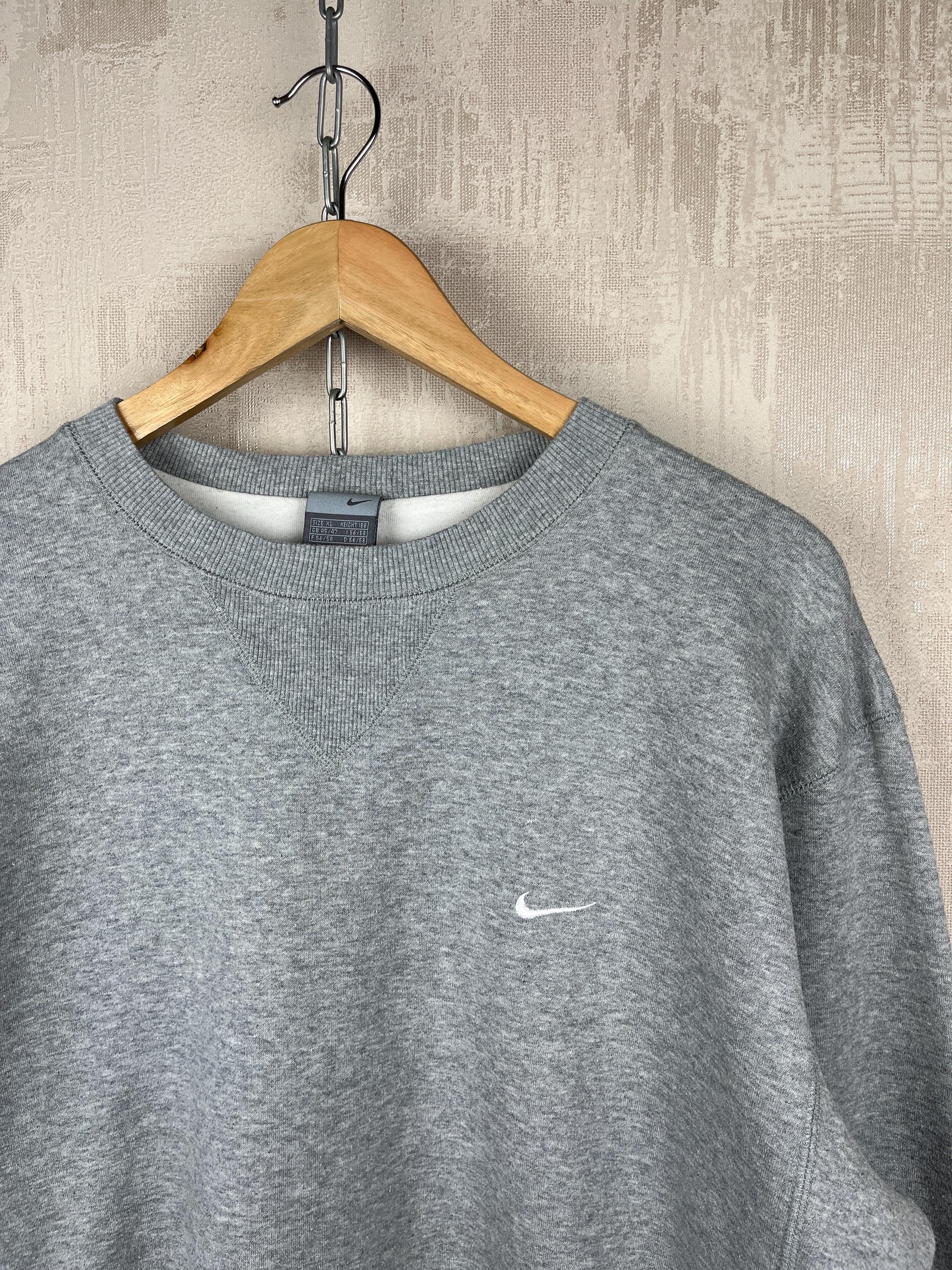 Grey Sweatshirt Xxl Brand Print Crew-Neck Sweatshirt